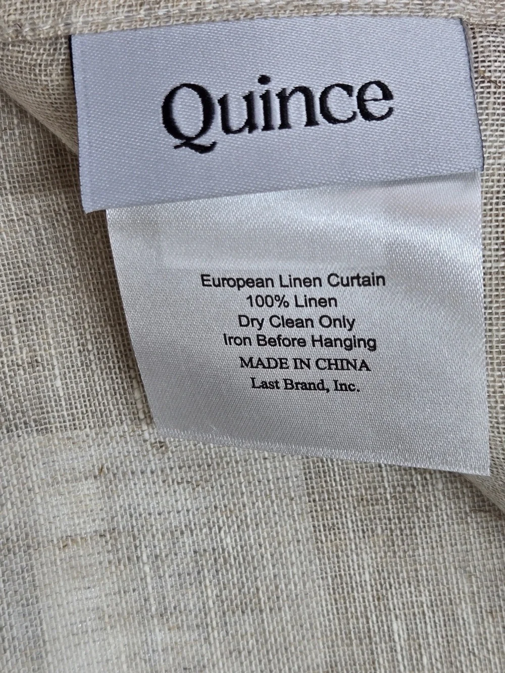 NWT QUINCE Set Of 2 48x96 European Linen Sheer Curtains Flax 9234